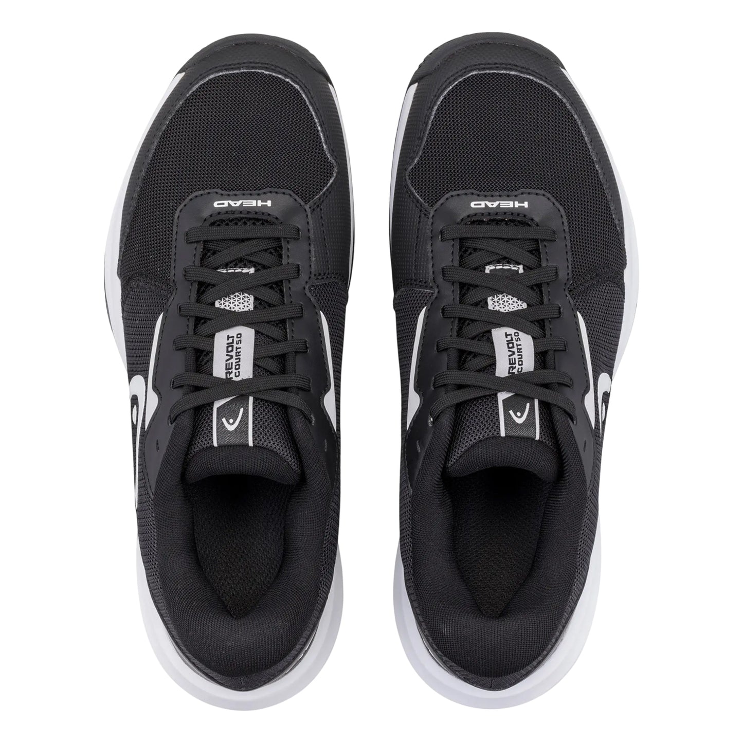 Black-White - Side - Head Womens-Ladies Revolt Court 5.0 Tennis Shoes