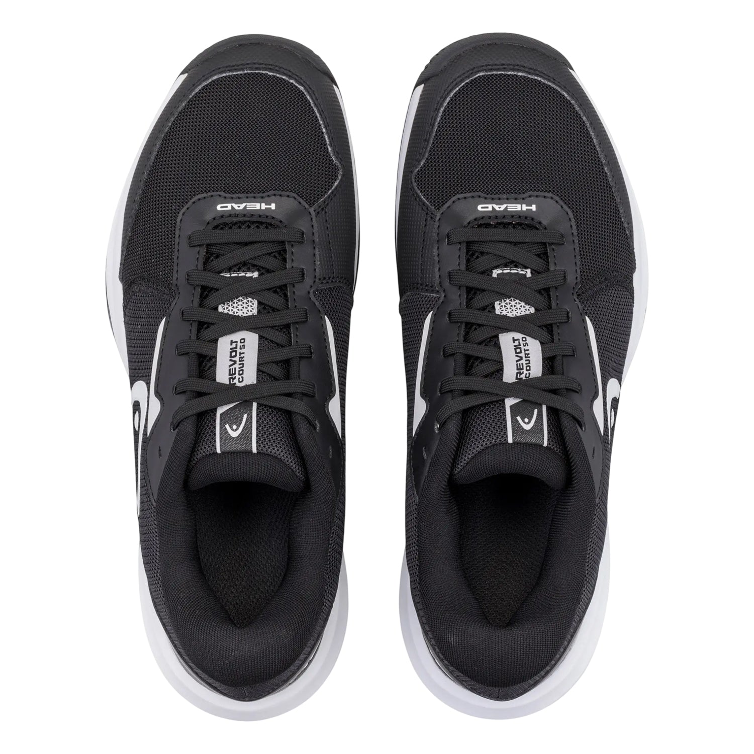 Black-White - Side - Head Womens-Ladies Revolt Court 5.0 Tennis Shoes