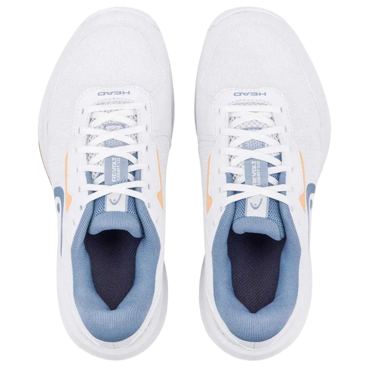 White-Denim - Side - Head Womens-Ladies Revolt Court 5.0 Tennis Shoes