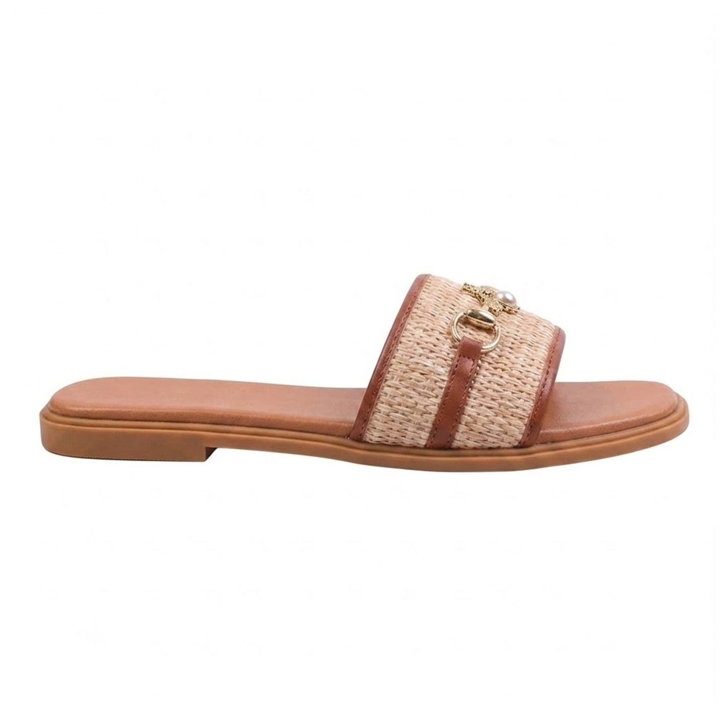 Tan - Front - Where´s That From Womens-Ladies Harmony Flat Slides