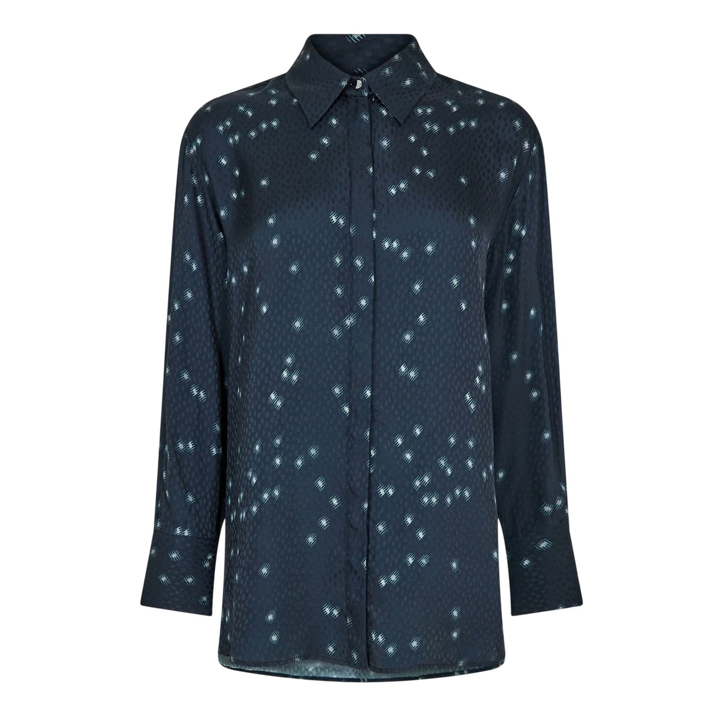 Navy - Front - Boss Womens-Ladies Speckle Regular Blouse