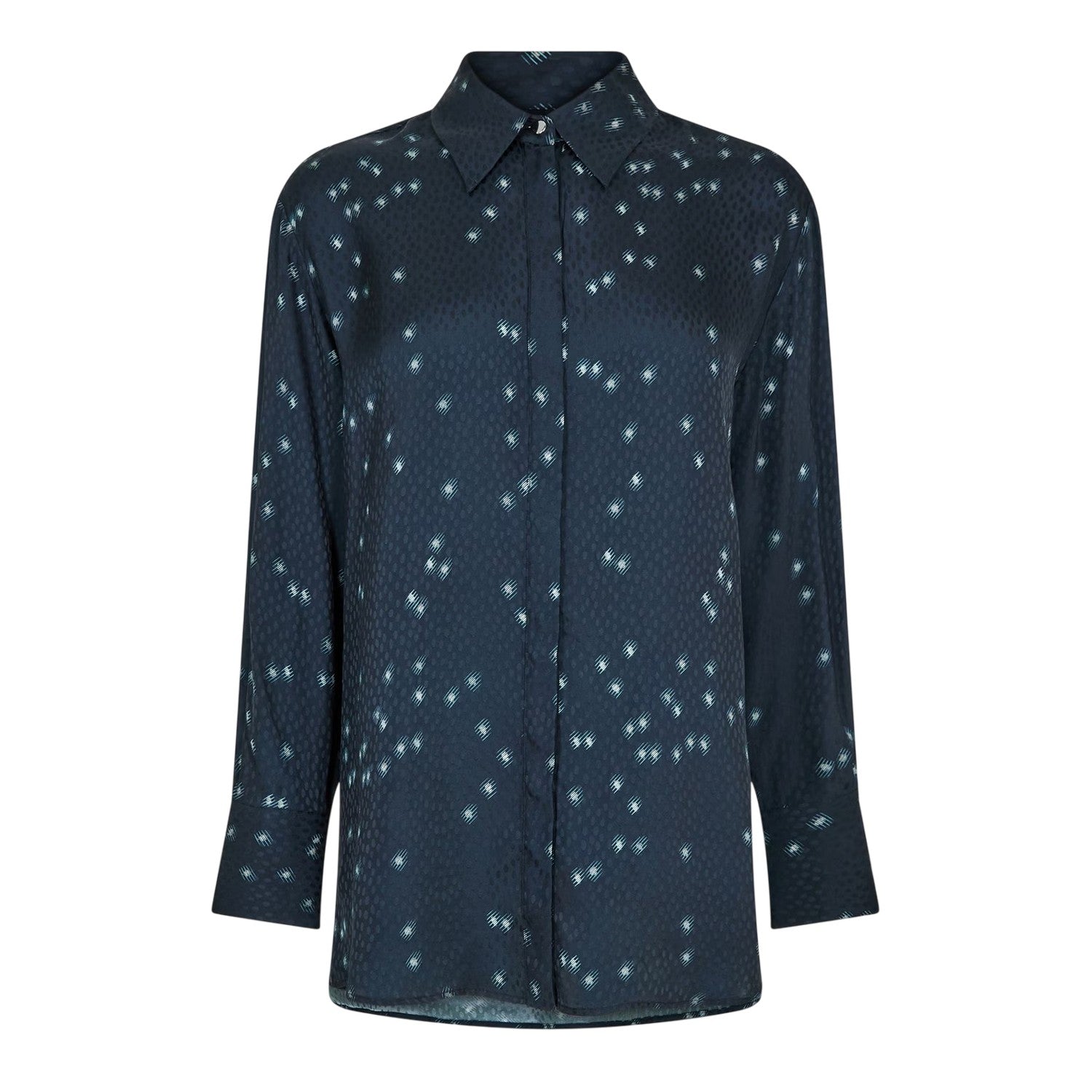 Navy - Front - Boss Womens-Ladies Speckle Regular Blouse