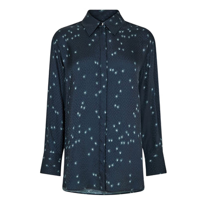 Navy - Front - Boss Womens-Ladies Speckle Regular Blouse