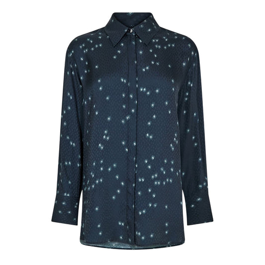 Navy - Front - Boss Womens-Ladies Speckle Regular Blouse