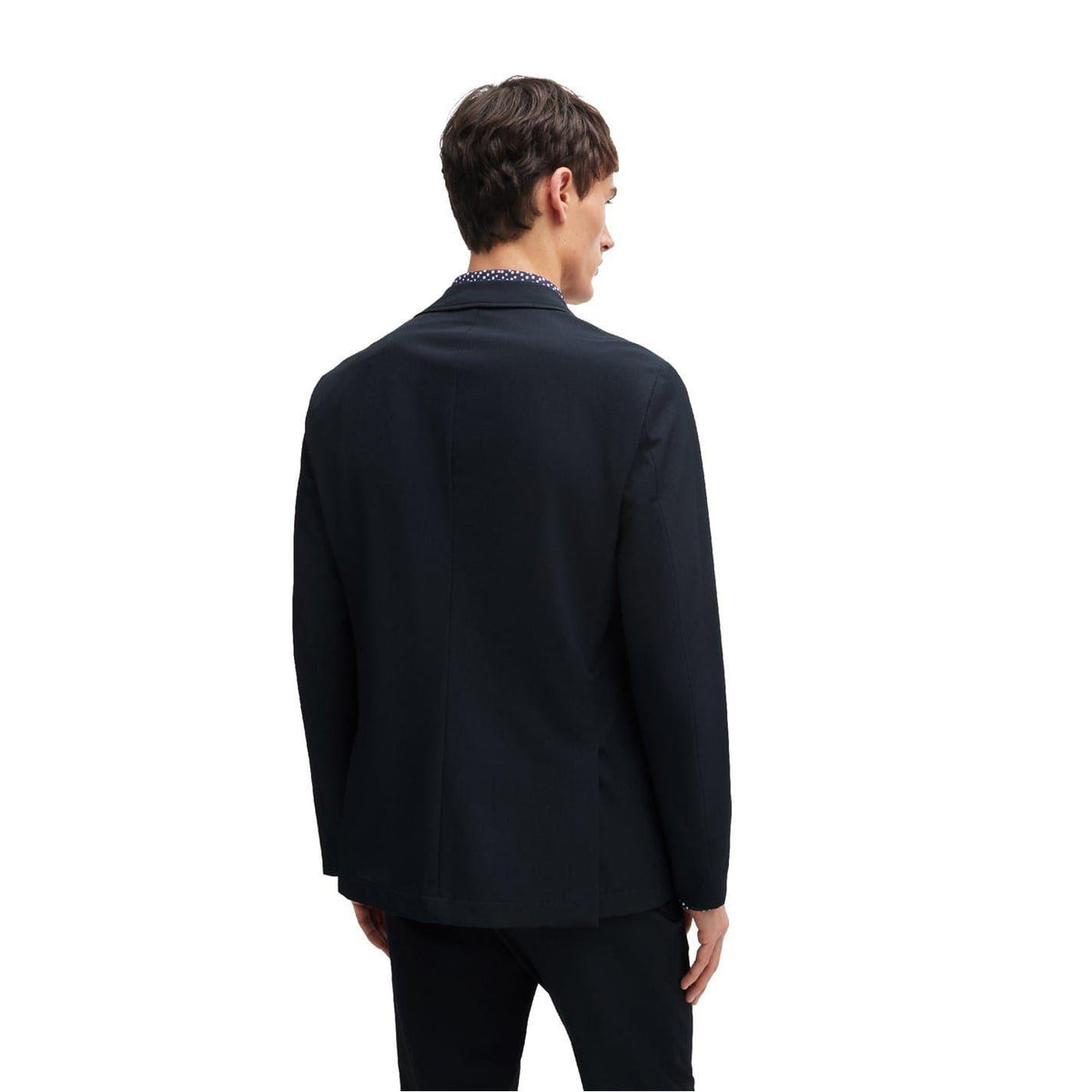 Dark Blue - Back - Boss Mens Plain Chest Pocket Regular Blazer