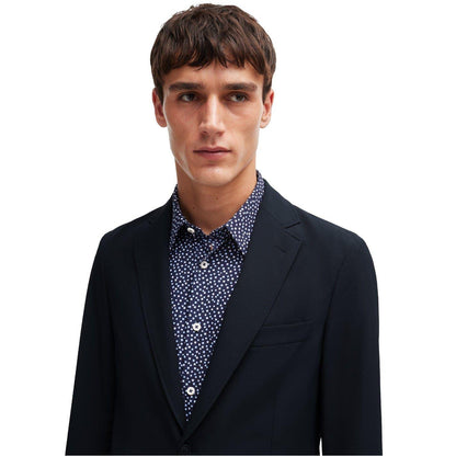 Dark Blue - Lifestyle - Boss Mens Plain Chest Pocket Regular Blazer