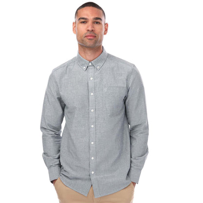Navy - Front - Farah Mens Drayton Long-Sleeved Shirt