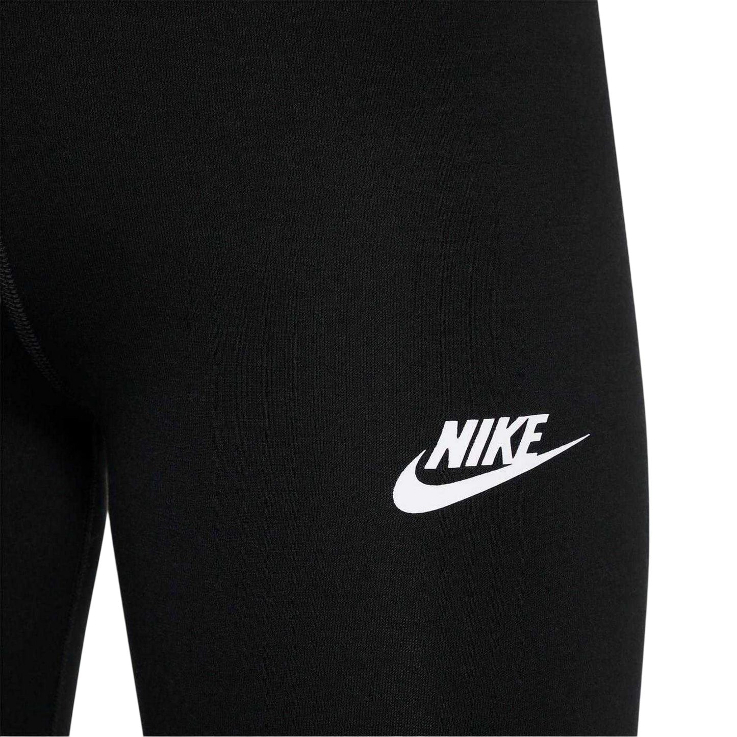 Black-White - Side - Nike Girls Sportswear Essential Fitted Leggings