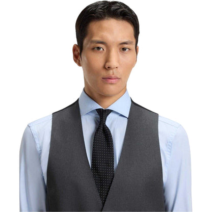 Dark Grey - Side - Boss Mens Plain Waistcoat