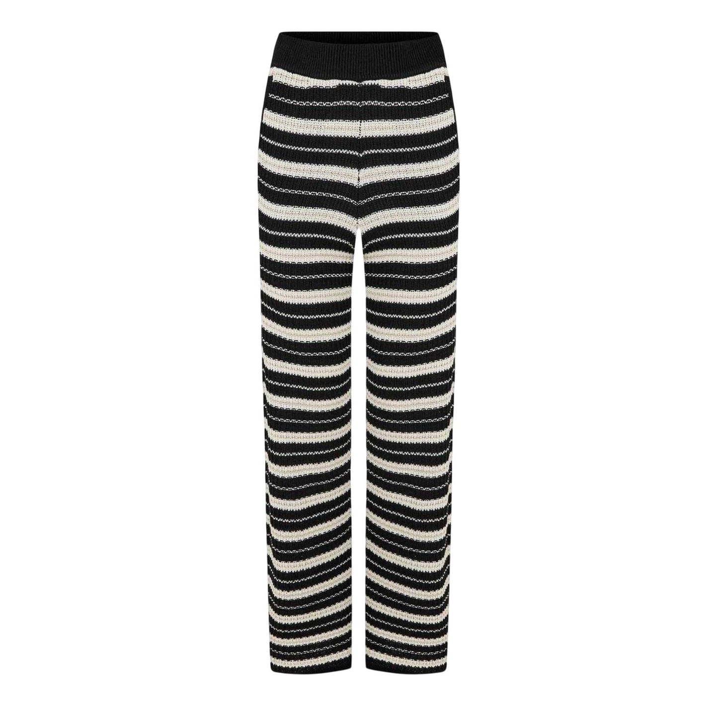 Carbon - Front - Jack Wills Womens-Ladies Knitted Striped Wide Leg Trousers