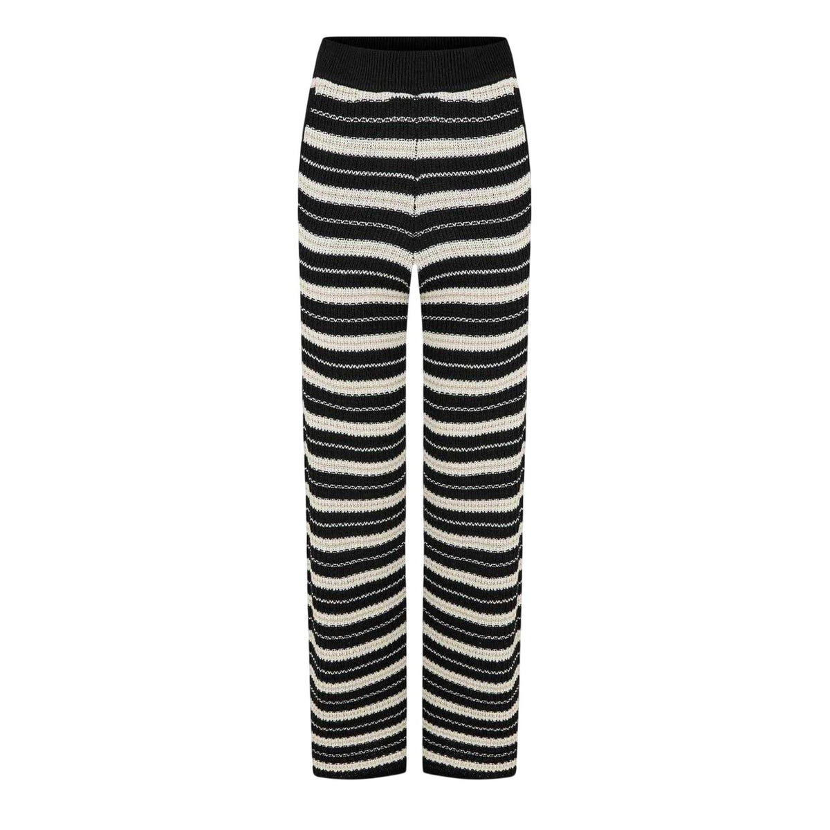 Carbon - Front - Jack Wills Womens-Ladies Knitted Striped Wide Leg Trousers