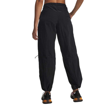 Black-White - Back - Under Armour Womens-Ladies Rival Woven Trousers