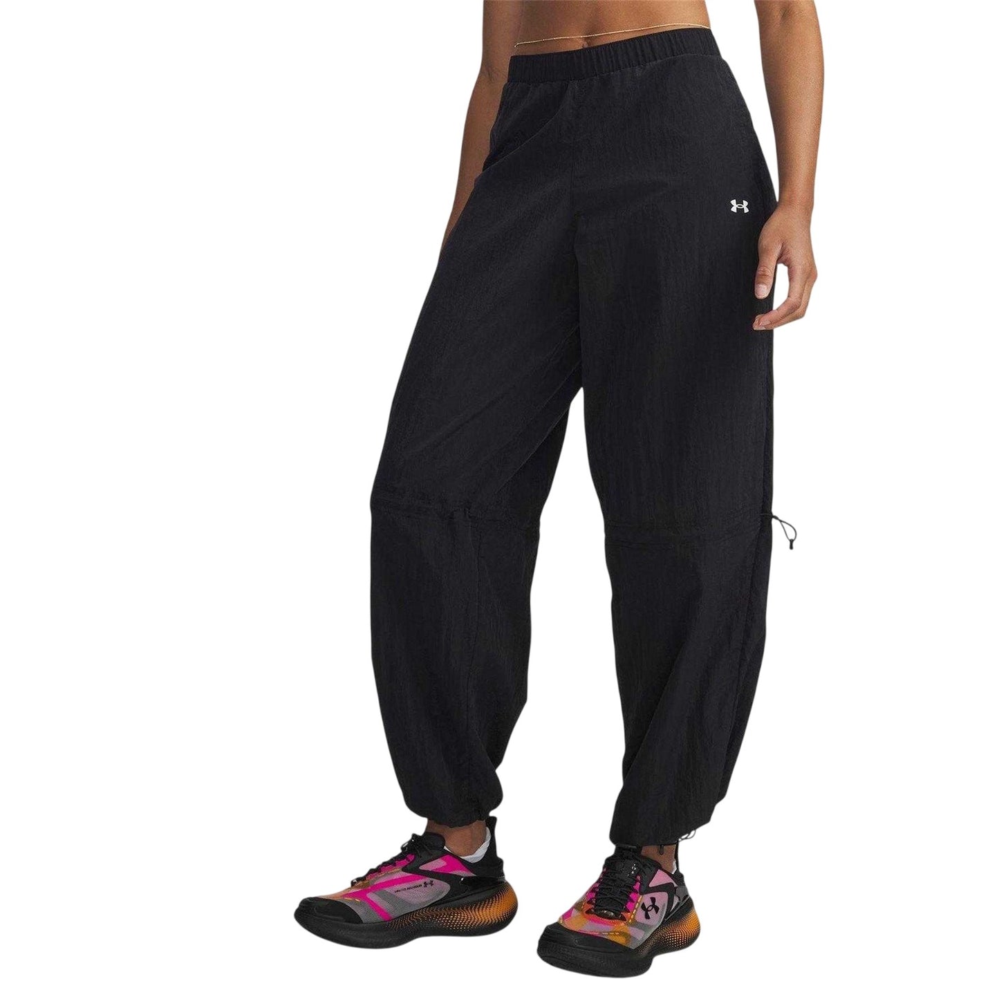 Black-White - Front - Under Armour Womens-Ladies Rival Woven Trousers