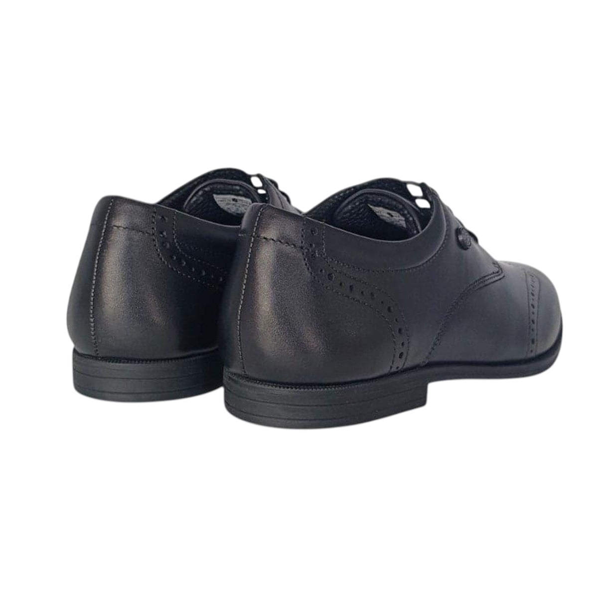 Black - Back - Isabelle Z Childrens-Kids Leather School Shoes