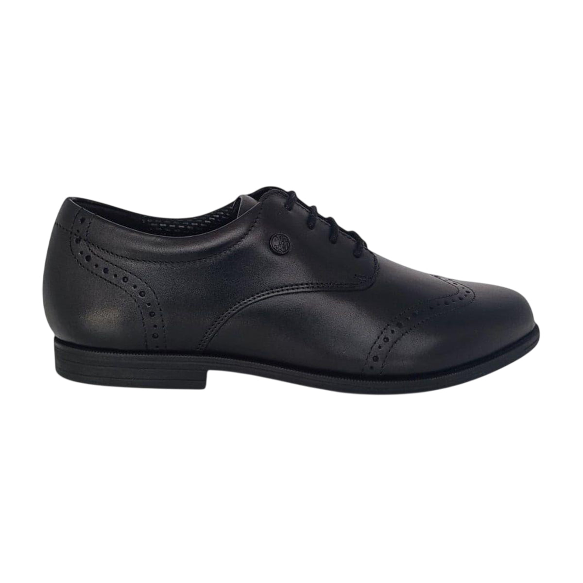 Black - Front - Isabelle Z Childrens-Kids Leather School Shoes