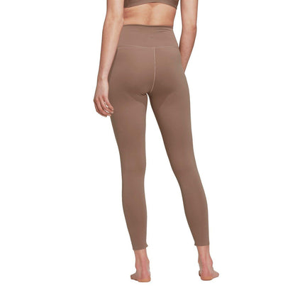 Brown - Back - Adidas Womens-Ladies Luxe Studio Yoga Leggings