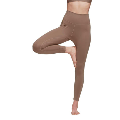 Brown - Lifestyle - Adidas Womens-Ladies Luxe Studio Yoga Leggings
