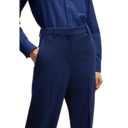 Blue - Side - Boss Womens-Ladies Tabitha High Rise Chinos