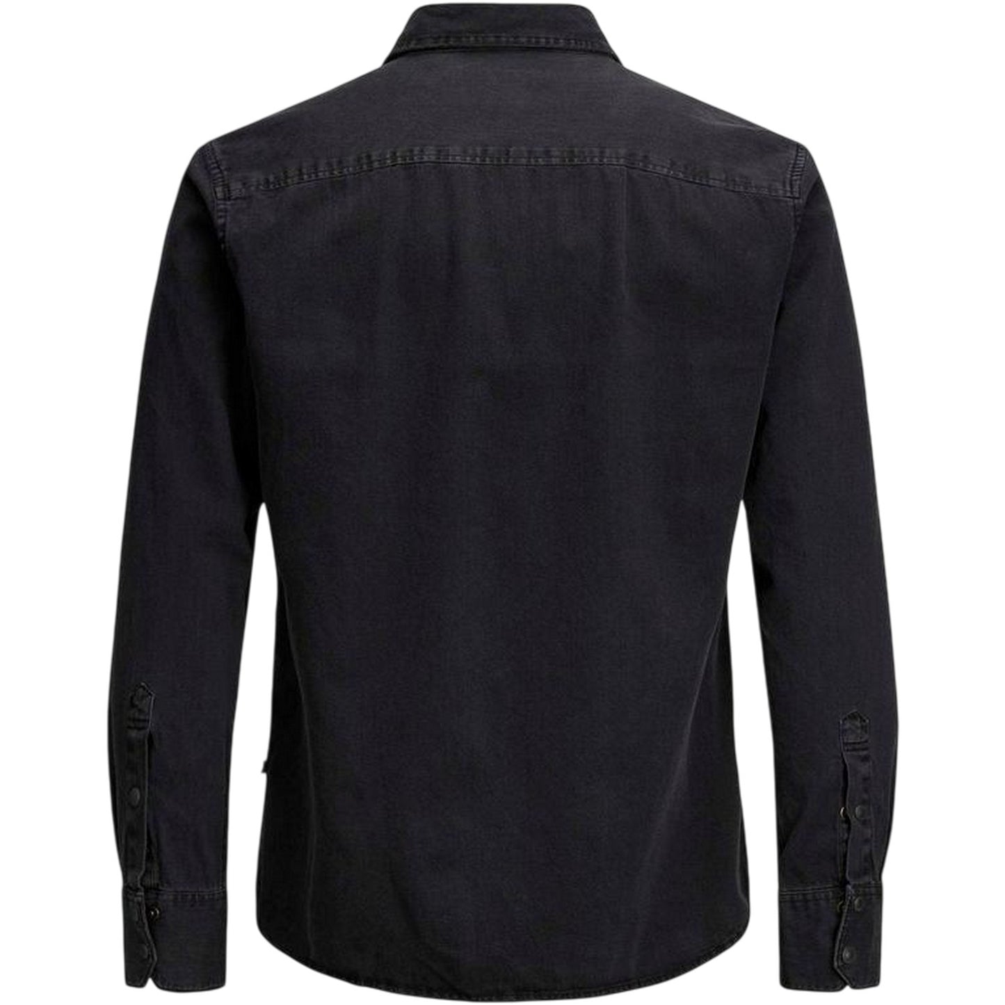 Black Denim - Back - Jack And Jones Mens Sheridan Chest Pocket Shirt