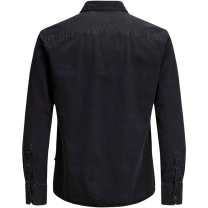 Black Denim - Back - Jack And Jones Mens Sheridan Chest Pocket Shirt