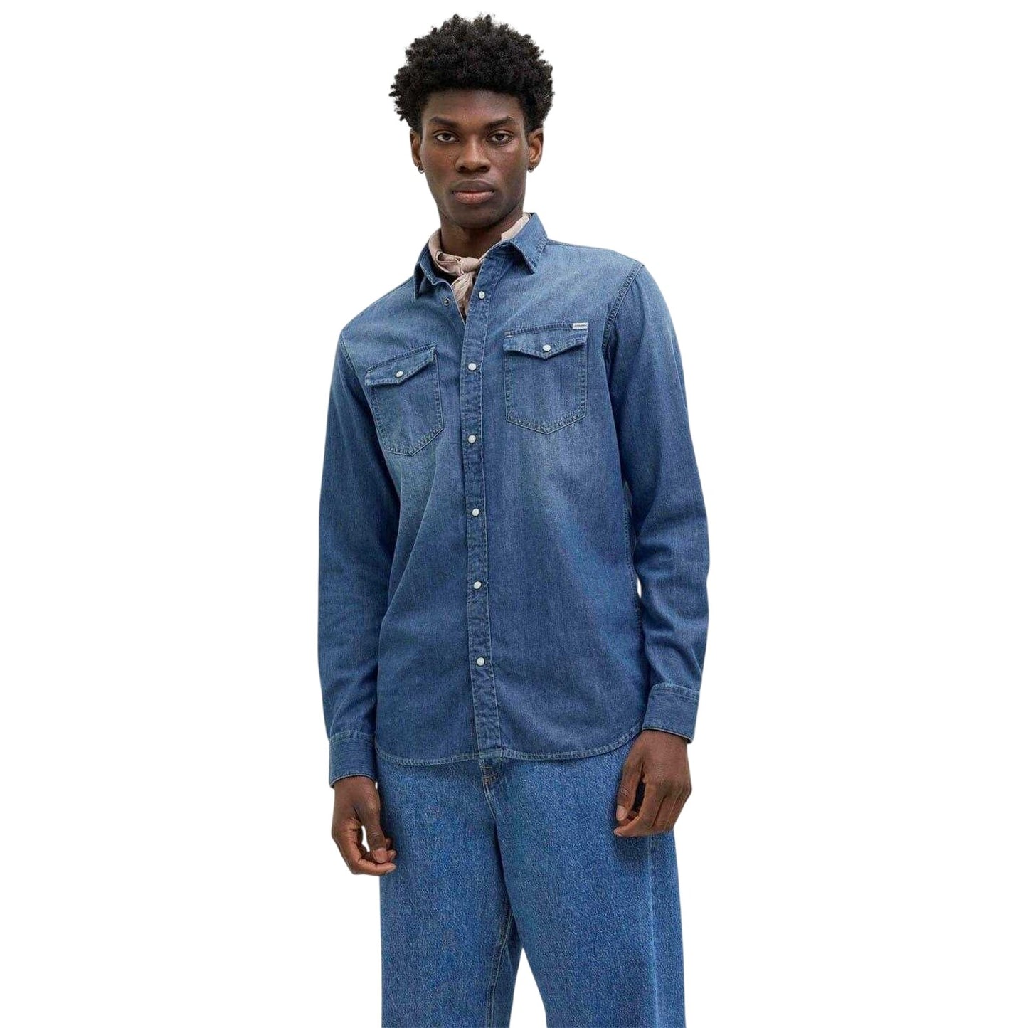 Mid Blue - Lifestyle - Jack And Jones Mens Sheridan Chest Pocket Shirt