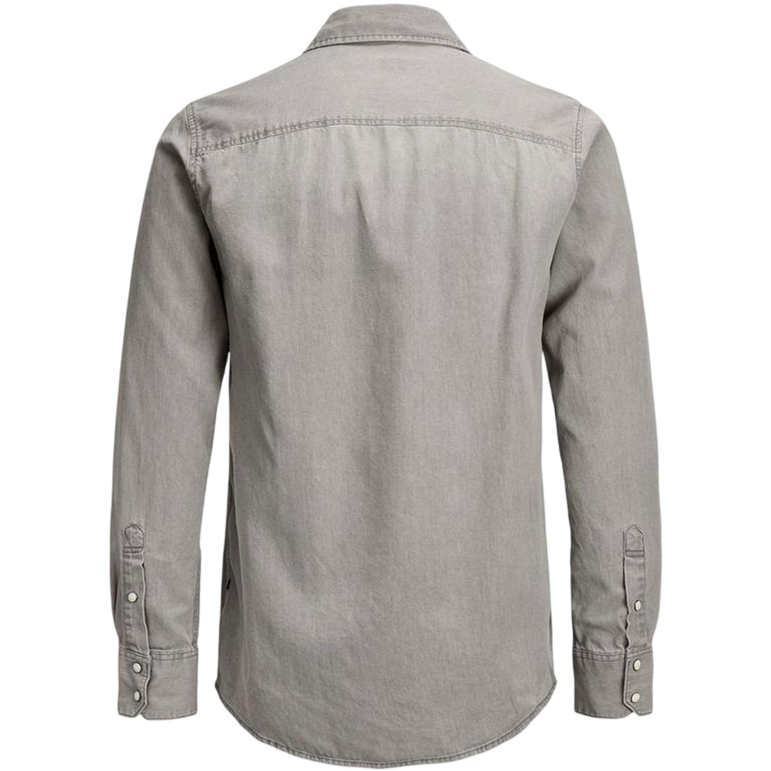 Light Grey Melange - Back - Jack And Jones Mens Sheridan Chest Pocket Shirt
