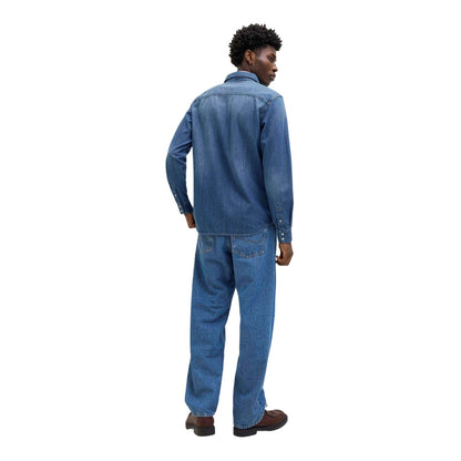 Mid Blue - Back - Jack And Jones Mens Sheridan Chest Pocket Shirt