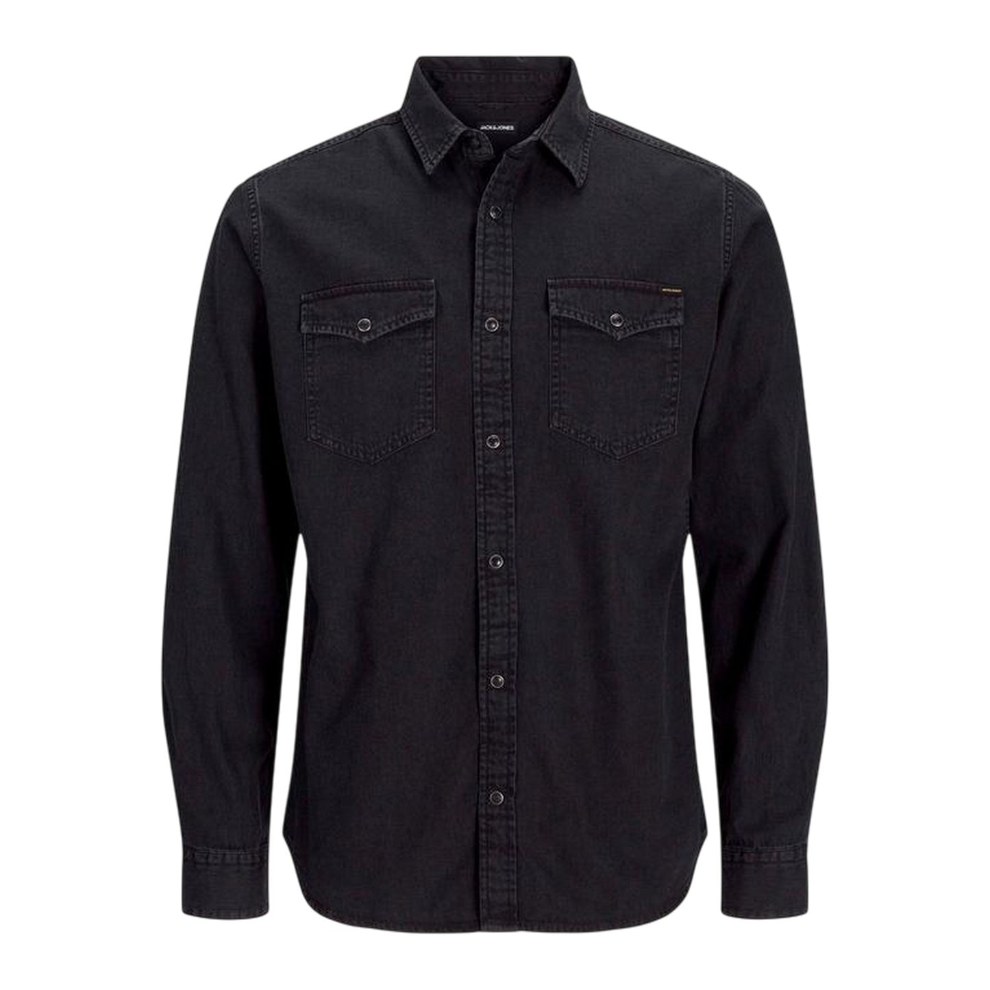 Black Denim - Front - Jack And Jones Mens Sheridan Chest Pocket Shirt