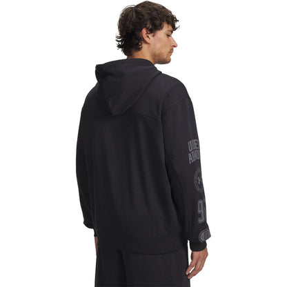 Black - Back - Under Armour Mens Rival Graphic Print Full Zip Hoodie