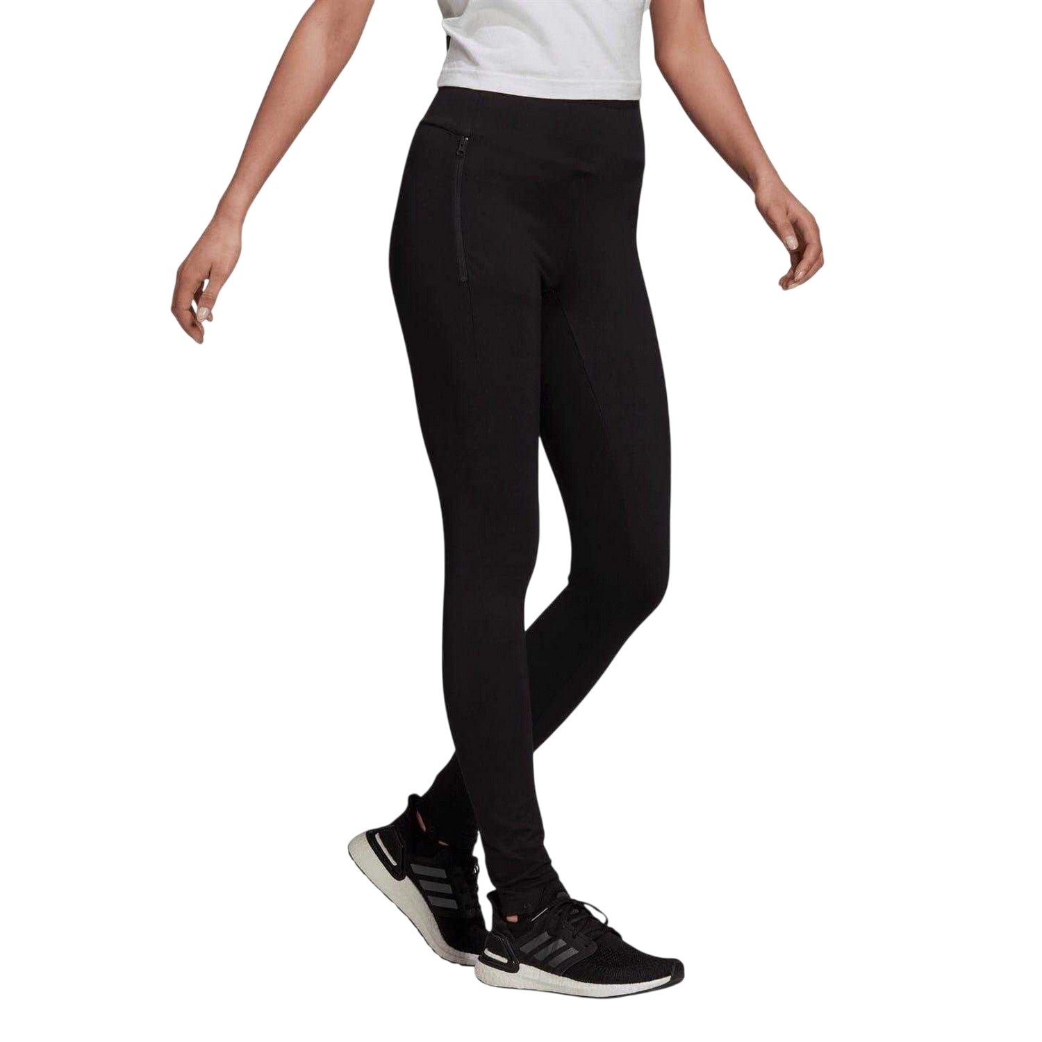 Black - Side - Adidas Womens-Ladies Run Leggings