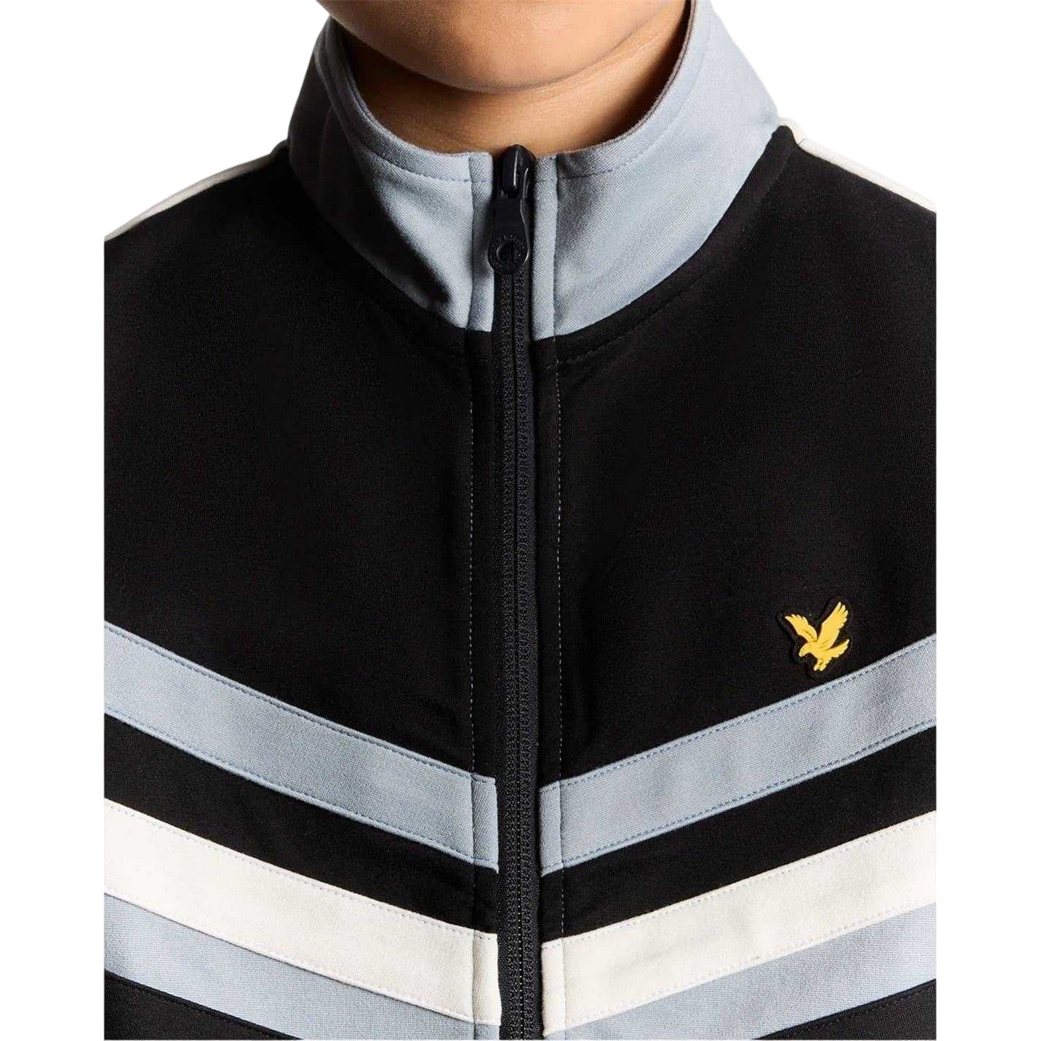 Black - Side - Lyle & Scott Childrens-Kids Colour Block Full Zip Regular Track Jacket