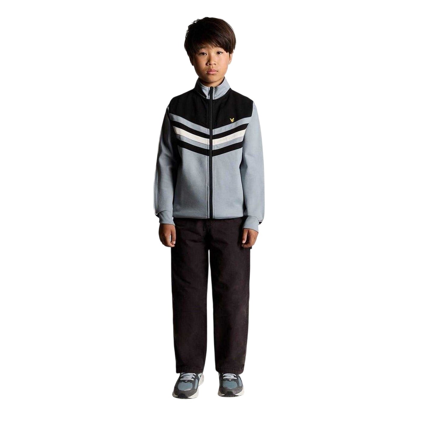 Black - Lifestyle - Lyle & Scott Childrens-Kids Colour Block Full Zip Regular Track Jacket