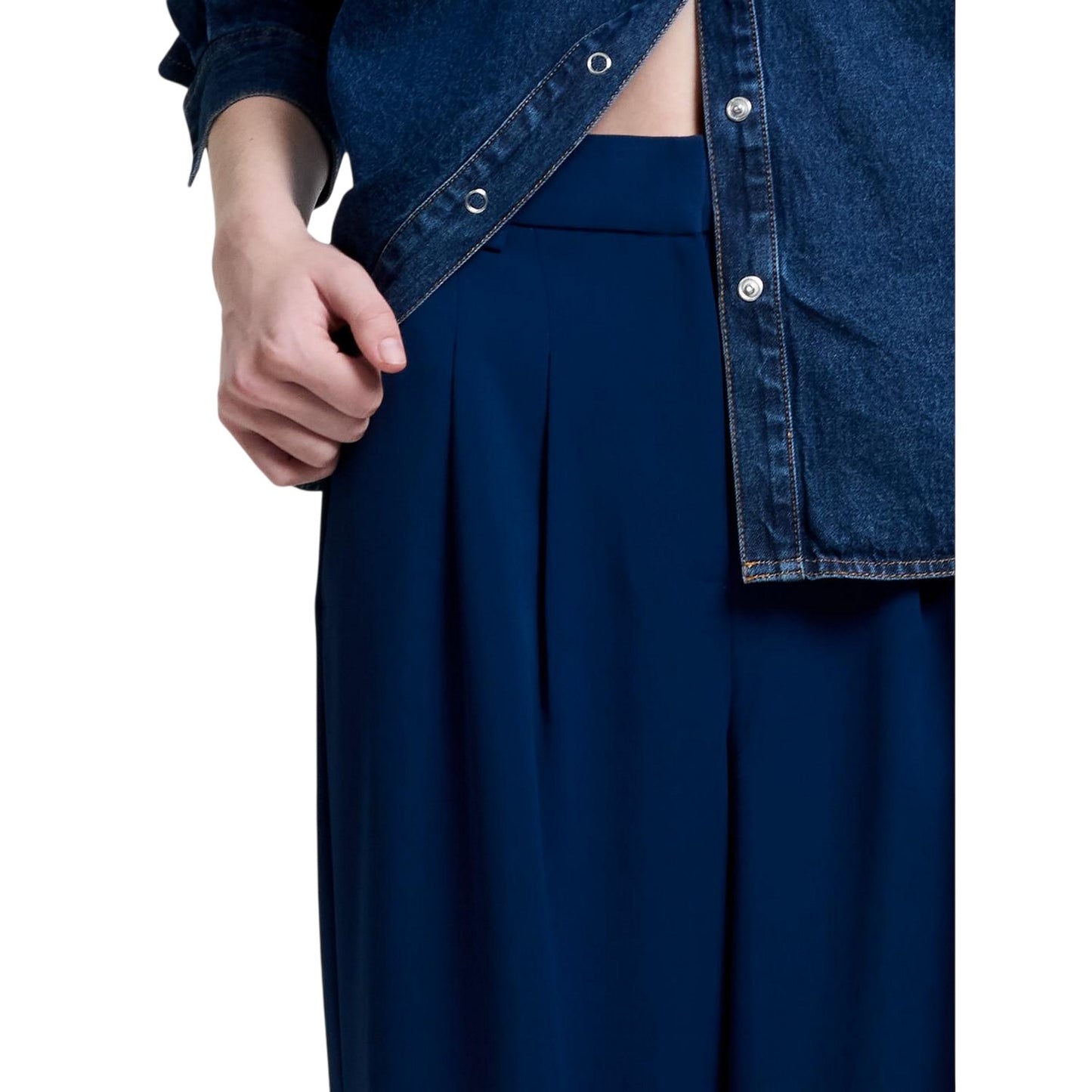 Midnight Blue - Side - French Connection Womens-Ladies Harry Pleated Wide Leg Suit Trousers