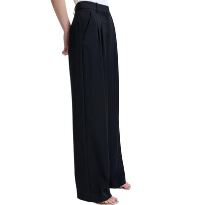 Blackout - Side - French Connection Womens-Ladies Harry Pleated Wide Leg Suit Trousers