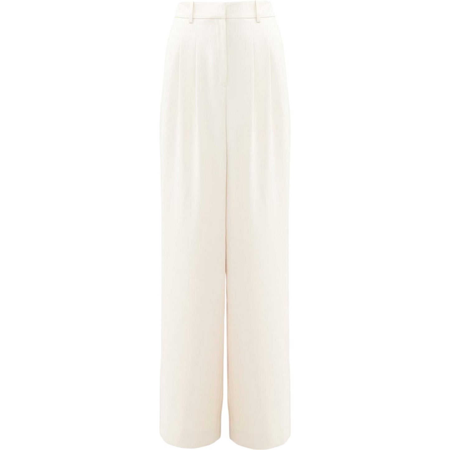 Cream - Front - French Connection Womens-Ladies Harry Pleated Wide Leg Suit Trousers