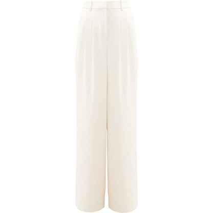 Cream - Front - French Connection Womens-Ladies Harry Pleated Wide Leg Suit Trousers