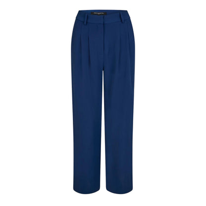 Midnight Blue - Front - French Connection Womens-Ladies Harry Pleated Wide Leg Suit Trousers