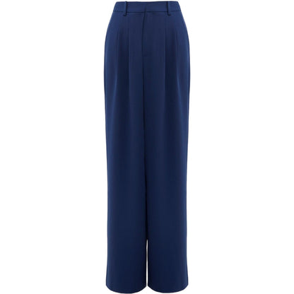 Midnight Blue - Back - French Connection Womens-Ladies Harry Pleated Wide Leg Suit Trousers