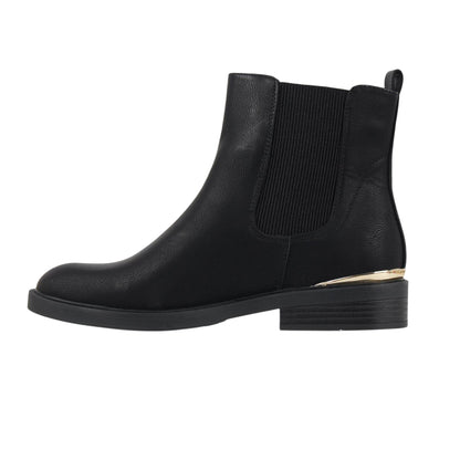 Black - Back - Miso Womens-Ladies Clip Block Heel Ankle Boots