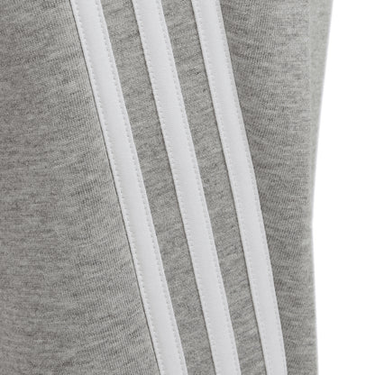 Grey - Side - Adidas Childrens-Kids Future Icons 3 Stripes Tapered Leg Jogging Bottoms