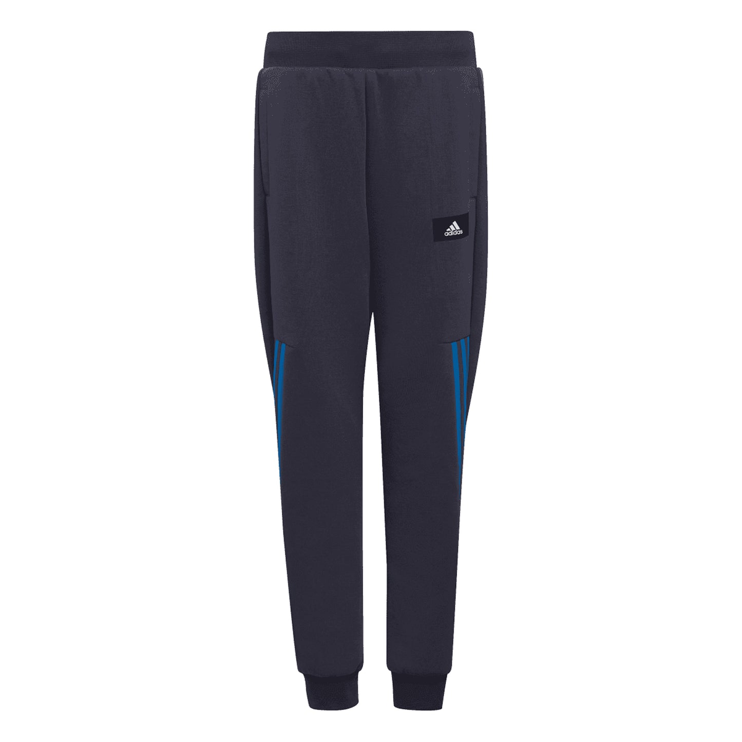 Navy - Front - Adidas Childrens-Kids Future Icons 3 Stripes Tapered Leg Jogging Bottoms