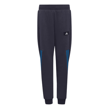 Navy - Front - Adidas Childrens-Kids Future Icons 3 Stripes Tapered Leg Jogging Bottoms