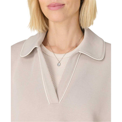 Mink Beige - Side - Sweaty Betty Womens-Ladies Henley Long-Sleeved Crop Top