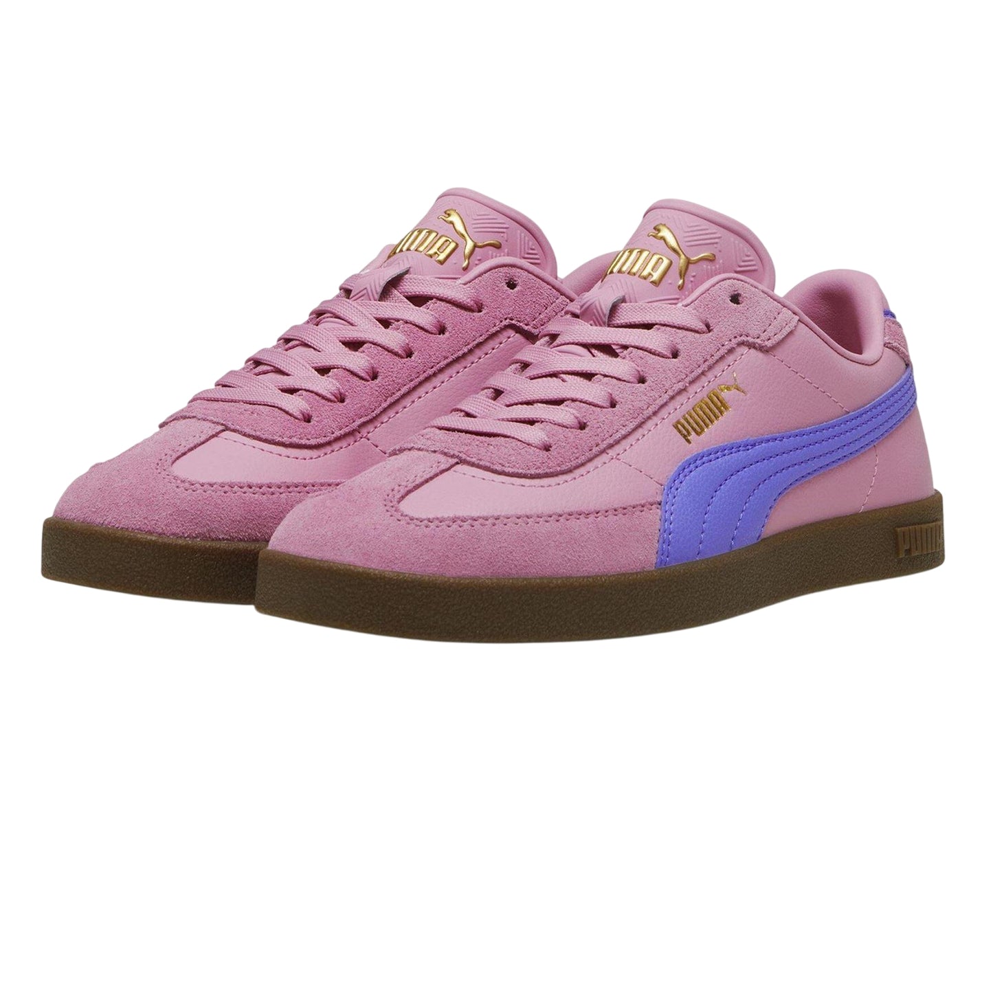 Mauve - Side - Puma Womens-Ladies Club II Era Wide Strap Flat Trainers