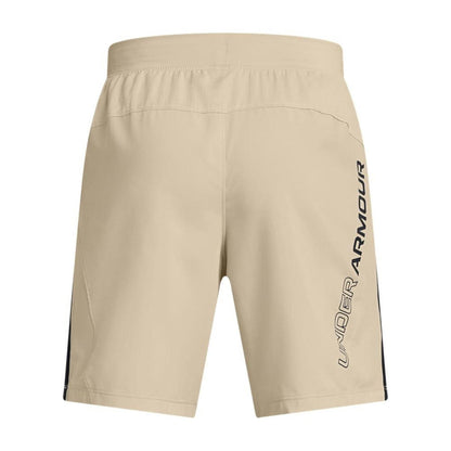 Brown - Back - Under Armour Childrens-Kids Textured Logo Shorts
