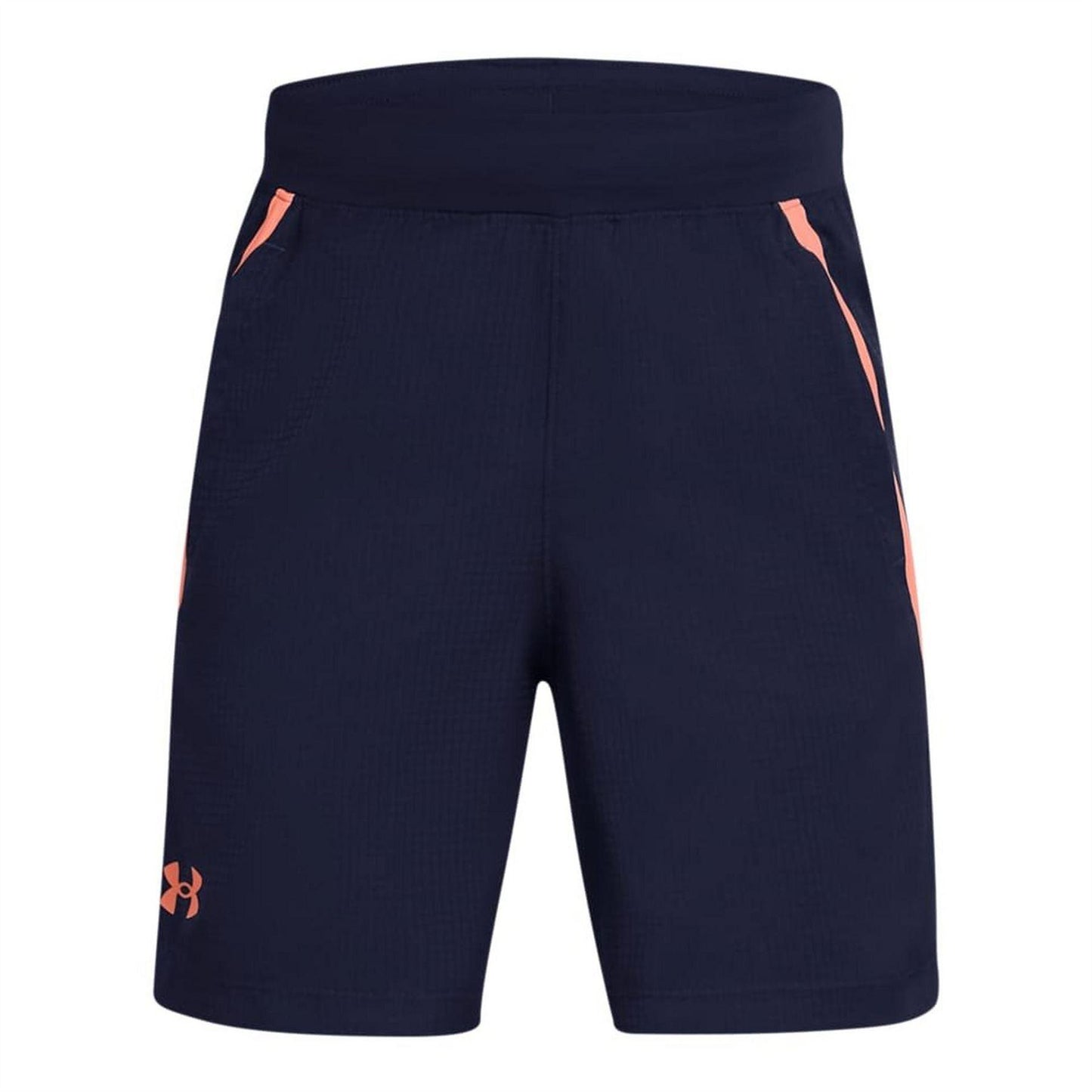Blue - Front - Under Armour Childrens-Kids Textured Logo Shorts