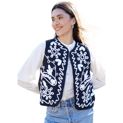 Black - Side - Threadbare Womens-Ladies Tulsi Regular Gilet