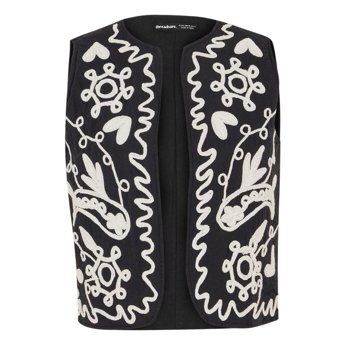Black - Front - Threadbare Womens-Ladies Tulsi Regular Gilet