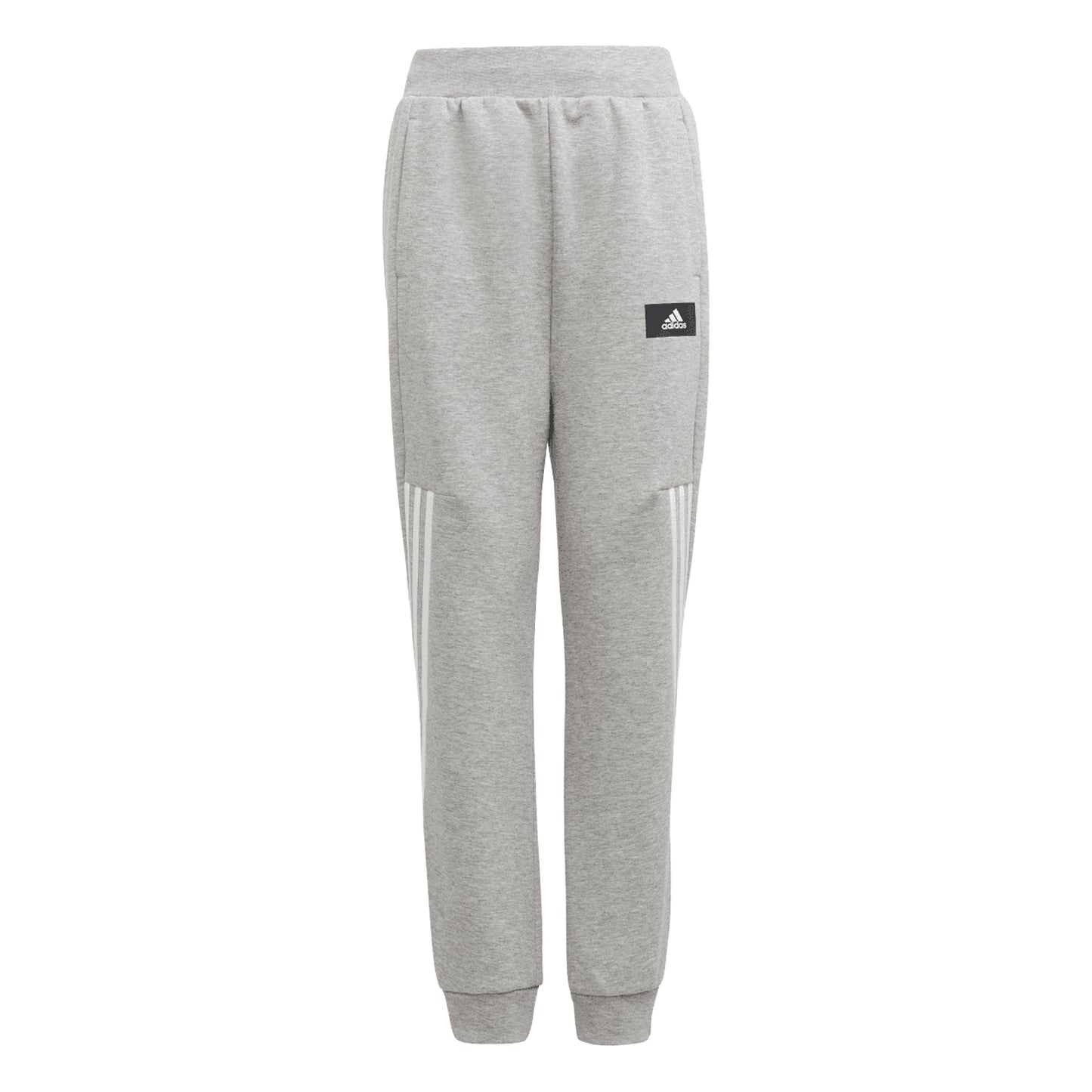 Grey - Front - Adidas Childrens-Kids Future Icons 3 Stripes Tapered Leg Jogging Bottoms