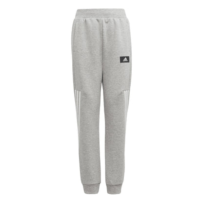 Grey - Front - Adidas Childrens-Kids Future Icons 3 Stripes Tapered Leg Jogging Bottoms